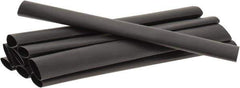 3M - 6" Long, 2:1, Polyolefin Heat Shrink Electrical Tubing - Black - Exact Tool & Supply