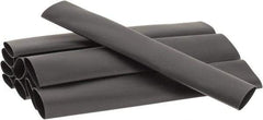 3M - 6" Long, 2:1, Polyolefin Heat Shrink Electrical Tubing - Black - Exact Tool & Supply
