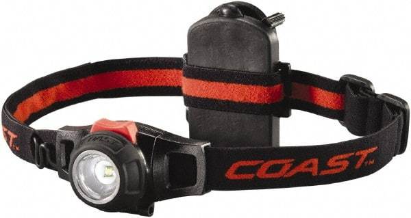 Coast Cutlery - White LED Bulb, 285 Lumens, Hands-free Flashlight - Black Plastic Body, 3 AAA Alkaline Batteries Included - Exact Tool & Supply