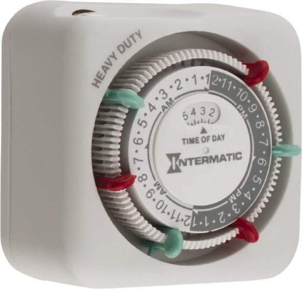 Intermatic - 30 hr Indoor Analog Electrical Timer - 3 On/OF per Day, 125 VAC, 60 Hz, - Exact Tool & Supply