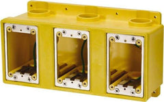 Leviton - 3 Gang, (6) 1" Knockouts, PVC Rectangle Outlet Box - 276.2mm Overall Height x 3-1/2" Overall Depth - Exact Tool & Supply