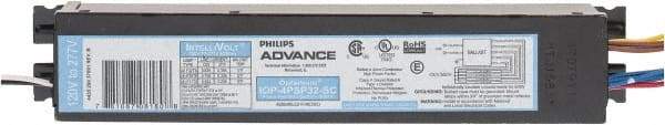 Philips Advance - 4 Lamp, 120-277 Volt, 0.50 to 0.93 Amp, 0 to 39 Watt, Programmed Start, Electronic, Nondimmable Fluorescent Ballast - 0.88, 0.90 Ballast Factor, T8 Lamp - Exact Tool & Supply