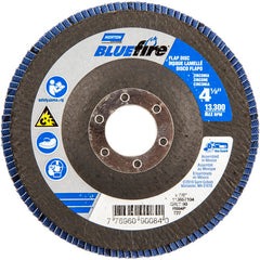 ‎4-1/2 × 7/8″ BlueFire Fiberglass HD Flat Flap Disc Type 27 P80 Grit R884P1 Zirconia Alumina - Exact Tool & Supply