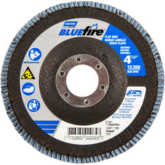 ‎4-1/2 × 7/8″ BlueFire Fiberglass HD Flat Flap Disc Type 27 P120 Grit R884P2 Zirconia Alumina - Exact Tool & Supply