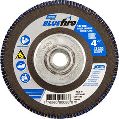 ‎4-1/2 × 5/8 - 11″ BlueFire Fiberglass HD Flat Flap Disc Type 27 P80 Grit R884P1 Ceramic Alumina - Exact Tool & Supply