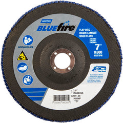 7 × 7/8″ BlueFire Fiberglass HD Flat Flap Disc Type 27 P40 Grit R884P1 Zirconia Alumina - Exact Tool & Supply