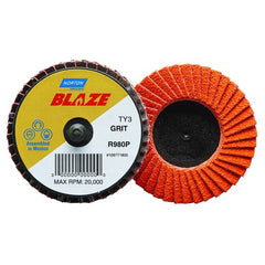2″ Blaze Plastic Flat Mini Flap Disc TR (Type III) Type 27 36 Grit R980P Premium Ceramic Alumina - Exact Tool & Supply