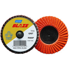 2″ Blaze Plastic Flat Mini Flap Disc TR (Type III) Type 27 60 Grit R980P Premium Ceramic Alumina - Exact Tool & Supply