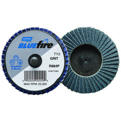 2″ BlueFire Plastic Flat Mini Flap Disc TR (Type III) Type 27 P120 Grit R884P2 Zirconia Alumina - Exact Tool & Supply