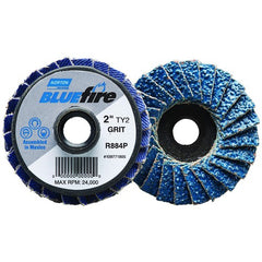 2″ BlueFire Plastic Flat Mini Flap Disc TS (Type II) Type 27 P40 Grit R884P1 Zirconia Alumina - Exact Tool & Supply