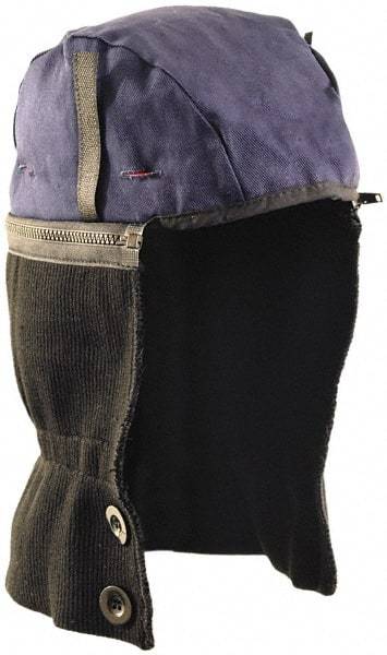 OccuNomix - Universal Size, Navy/Black, Underneath Hard Hat Winter Liner - Shoulder Cape Length, 2 Layer - Exact Tool & Supply