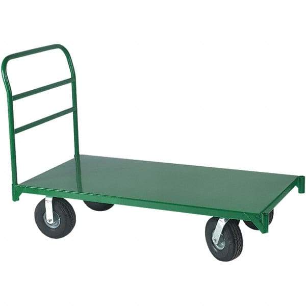 Wesco Industrial Products - 4,000 Lb Capacity Steel Platform Truck - Steel Deck, 24" OAW, 48" Platform Length x 2-1/2" Platform Height - Exact Tool & Supply