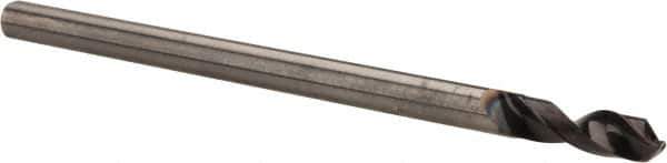 Accupro - 1/8" 140° Spiral Flute Solid Carbide Screw Machine Drill Bit - AlTiN Finish, Right Hand Cut, 11.9mm Flute Length, 60mm OAL, Standard Point, Straight Shank, Through Coolant - Exact Tool & Supply