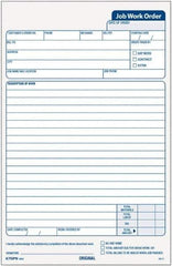 TOPS - 50 Sheet, 5-1/2 x 8-1/2", Work Order Pad - White - Exact Tool & Supply