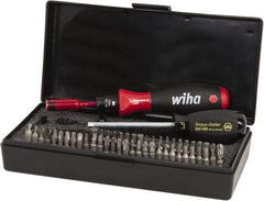 Wiha - 53 Piece, 1/4" Drive Screwdriver Wiha TorqueVario - S Bit Set - #0, 1, 2 & 3 Phillips, 1.5 to 8mm Hex, T6 to T25 Torx, #0, #1, #2 & #3 Pozidriv, #1, #2 & #3 Square Recess, 4.5, 5.5, 6.5 & 8mm Slotted, #1, #2, #3 & #4 Tri-Wing - Exact Tool & Supply
