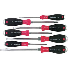 Wiha - 7 Piece Slotted & Phillips Screwdriver Set - Bit Sizes: Philips #1, #2 & #3, Comes in Box - Exact Tool & Supply