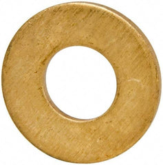 Value Collection - 1/4" Screw, Brass Standard Flat Washer - 0.26" ID x 0.562" OD, 0.04" Thick, Plain Finish - Exact Tool & Supply