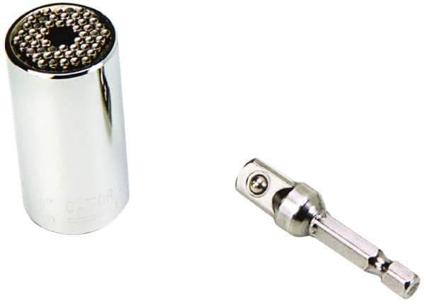 Gator Grip - 3/8" Drive, 1/4" Socket, Self Adusting Socket - 6 Points, 2" OAL - Exact Tool & Supply