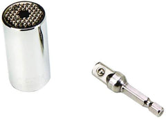 Gator Grip - 3/8" Drive, 1/4" Socket, Self Adusting Socket - 6 Points, 2" OAL - Exact Tool & Supply