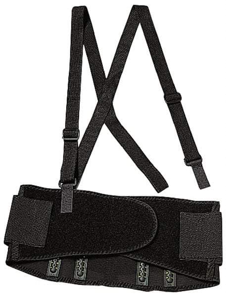 Ergodyne - Size 2XL, Spandex Belt with Adjustable Shoulder Straps - 42 to 46" Waist, Detachable Strap, Black - Exact Tool & Supply