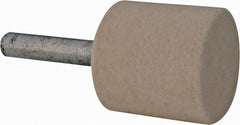 Made in USA - 1" Diam 1/4" Shank Diam Hard Density Cylinder Shaped Mounted Bob - Exact Tool & Supply