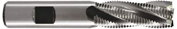 Hertel - 1" Diam, 2" LOC, 5 Flute Cobalt Roughing & Finishing Square End Mill - TiCN Finish, 4-1/4" OAL, 3/4" Shank Diam, Weldon Shank, 30° Helix, Centercutting - Exact Tool & Supply