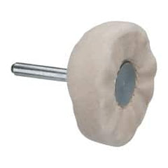 Made in USA - 2" Diam x 1/2" Thick, Loose Sewn Mounted Buffing Wheel - Exact Tool & Supply