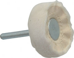 Made in USA - 2" Diam x 3/4" Thick, Loose Sewn Mounted Buffing Wheel - Exact Tool & Supply