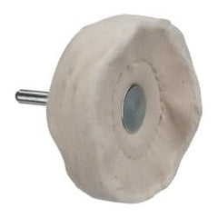 Made in USA - 3" Diam x 3/4" Thick, Loose Sewn Mounted Buffing Wheel - Exact Tool & Supply