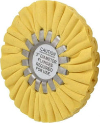 Made in USA - 5" Diam x 1/2" Thick Unmounted Buffing Wheel - 14 Ply, Bias Cut, 1/2" Arbor Hole - Exact Tool & Supply