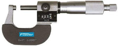 Fowler - 3 to 4" Range, 0.0001" Graduation, Mechanical Outside Micrometer - Ratchet Stop Thimble, Accurate to 0.00016", Digital Counter - Exact Tool & Supply