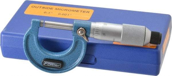 Fowler - 0 to 1" Range, 0.001" Graduation, Mechanical Outside Micrometer - Friction Thimble, Accurate to 0.0001" - Exact Tool & Supply