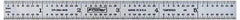 Fowler - 48" Long, 1/64, 1/32, 1/16, 1/8" Graduation, Rigid Steel Rule - 4R Graduation Style, Silver - Exact Tool & Supply