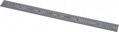 Fowler - 6" Long, 1/64, 1/32, 1/16, 1/8" Graduation, Flexible Steel Rule - 4R Graduation Style, Silver - Exact Tool & Supply
