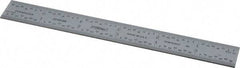 Fowler - 6" Long, 1/64, 1/32, 1/16, 1/8" Graduation, Rigid Steel Rule - 4R Graduation Style, Silver - Exact Tool & Supply