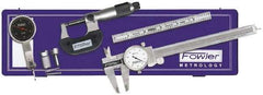 Fowler - 7 Piece, Machinist Caliper and Micrometer Tool Kit - Includes Indicator - Exact Tool & Supply