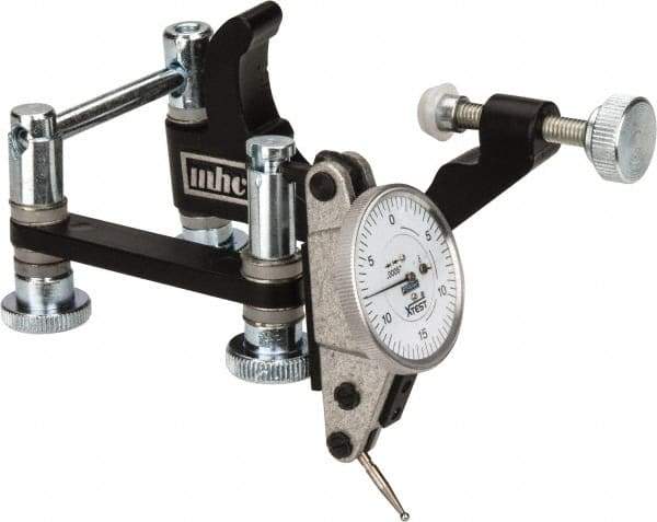 Fowler - 0.0005" Graduation, 0.06" Max Meas, 0-15-0 Dial Reading, Indicator & Base Kit - 1-1/2" Dial Diam - Exact Tool & Supply