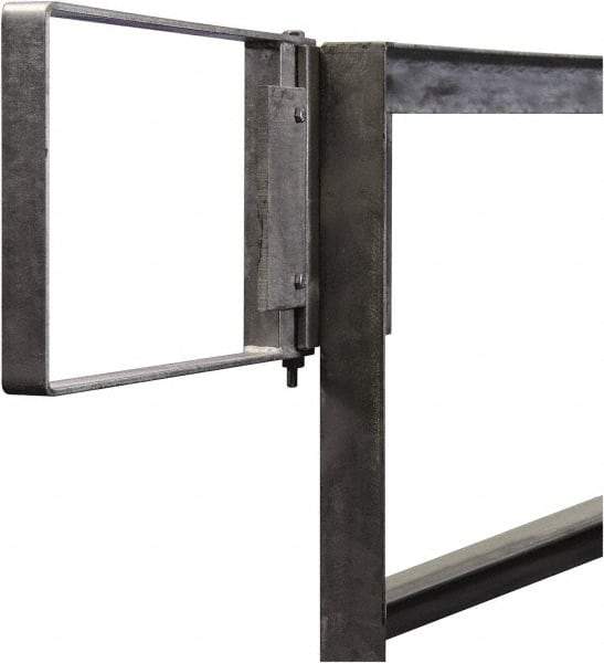PRO-SAFE - Carbon Steel Self Closing Rail Safety Gate - Fits 25 to 27-1/2" Clear Opening, 1-1/2" Wide x 12" Door Height, Gray - Exact Tool & Supply