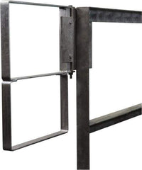 PRO-SAFE - Carbon Steel Self Closing Rail Safety Gate - Fits 28 to 30-1/2" Clear Opening, 1-1/2" Wide x 22" Door Height, Gray - Exact Tool & Supply