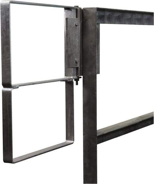 PRO-SAFE - Carbon Steel Self Closing Rail Safety Gate - Fits 25 to 27-1/2" Clear Opening, 1-1/2" Wide x 22" Door Height, Gray - Exact Tool & Supply