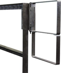 PRO-SAFE - Carbon Steel Self Closing Rail Safety Gate - Fits 22 to 24-1/2" Clear Opening, 1-1/2" Wide x 22" Door Height, Gray - Exact Tool & Supply