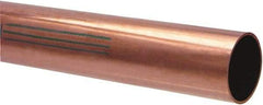 Mueller Industries - 10' Long, 3/4" OD x 0.652" ID, Grade C12200 Copper Water (K) Tube - 0.049" Wall Thickness, 0.418 Ft/Lb - Exact Tool & Supply