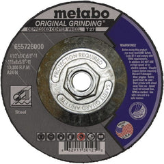 Metabo - Depressed-Center Wheels Wheel Diameter (Inch): 4 Wheel Thickness (Decimal Inch): 0.0400 - Exact Tool & Supply