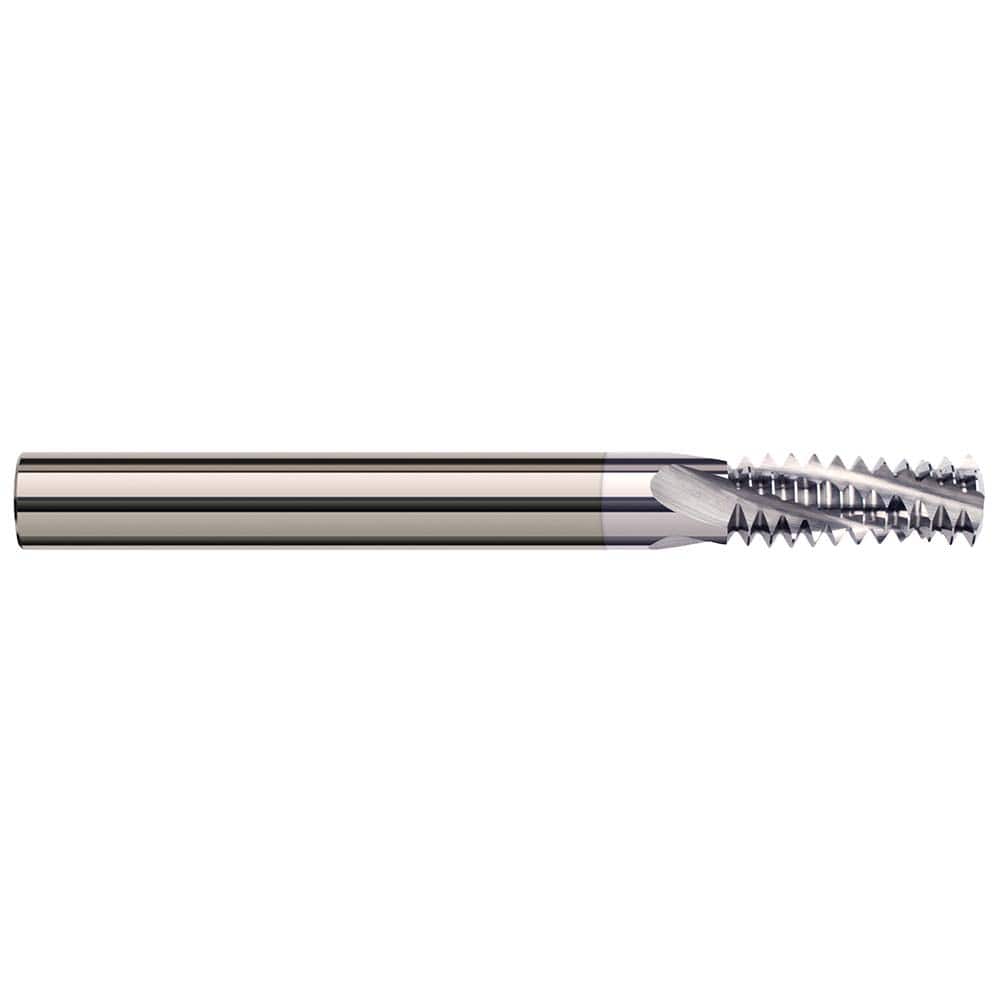 Harvey Tool - 1/16-27 to 1/8-27 Internal/External 27 TPI 1/4" Shank 3-Flute Solid Carbide Helical Flute Thread Mill - Exact Tool & Supply