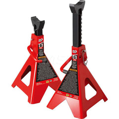Big Red - Jack Stands & Tripods; Jack Stand Type: Double Locking Jack Stand ; Load Capacity (Lb.): 12000.000 ; Load Capacity (Ton): 6 (Inch); Minimum Height (Inch): 15-3/8 ; Maximum Height (Inch): 23-13/16 ; Additional Information: Removable Locking Supp - Exact Tool & Supply