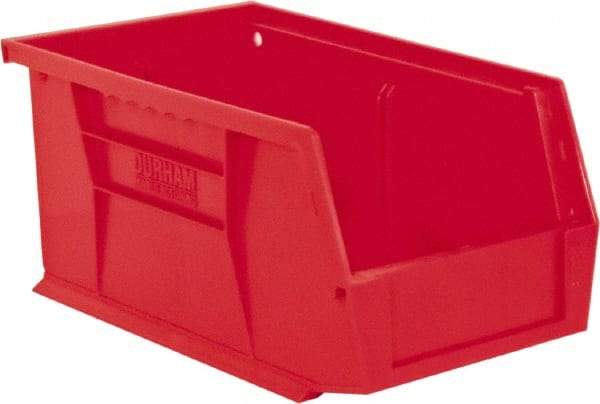 Durham - 11-3/8" Deep, Red Plastic Hang and Stack Bins - 5" High x 5-1/2" Wide x 11-3/8" Long - Exact Tool & Supply