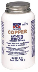 Permatex - 8 oz Bottle High Temperature Anti-Seize Lubricant - Copper, -30 to 1,800°F, Copper Colored, Water Resistant - Exact Tool & Supply