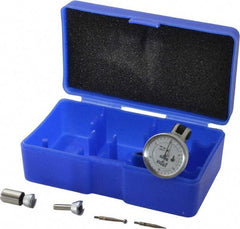 Fowler - 0.06 Inch Range, 0.001 Inch Dial Graduation, Vertical Dial Test Indicator - 1 Inch White Dial, 0-15-0 Dial Reading - Exact Tool & Supply