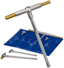 Fowler - 6 Piece, 5/16 to 6 Inch, Hardened Tool Steel Contact Point Ends, TiN Finish, Telescoping Gage Set - 4 and 5 Inch Long Handles, Includes Fitted Vinyl Case - Exact Tool & Supply