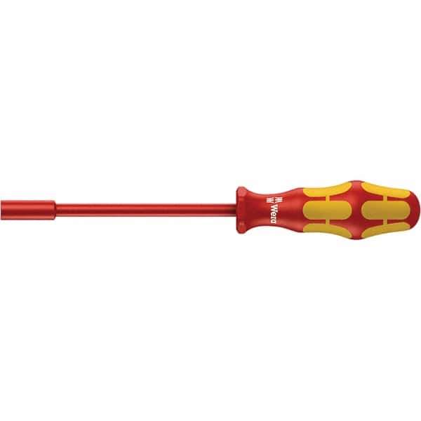 Wera - 10mm Solid Shaft Insulated Nutdriver - Cushion Grip Handle, 237mm OAL - Exact Tool & Supply
